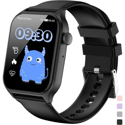 Montre Connectée Enfant Moniteur De Sommeil Fréquence Cardiaque Podomètre Calories Modes Sport Bluetooth Appel Étanche Réveil Jeux Jouet Fitness Tracker Cadeau- Fille Garçon Adolescent 3+ Ans