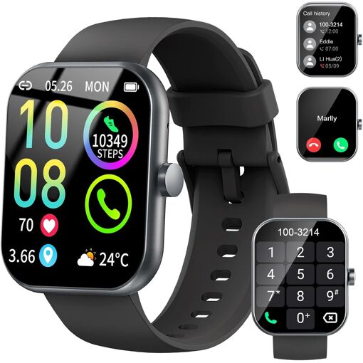 Montre Connectée Homme Femme, 1.96"" Montre Connectee Podometre Mon...