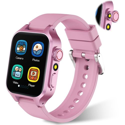 Montre Connectée Enfant Garcon Fille, Montre Intelligente Enfants 14 Jeux, Caméra Rétractable,Podomètre, Musique, Réveil, Smartwatch Cadeau Fille Jouet 3 4 5 6 7 8 9 10 11 12 Ans (Rose)