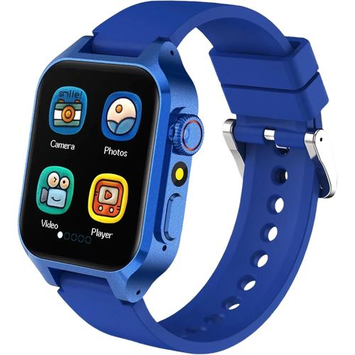 Montre Connectée Enfant Garcon Fille, Montre Intelligente Enfants 14 Jeux, Caméra Rétractable,Podomètre, Musique, Réveil, Smartwatch Cadeau Fille Jouet 3 4 5 6 7 8 9 10 11 12 Ans (Bleu)