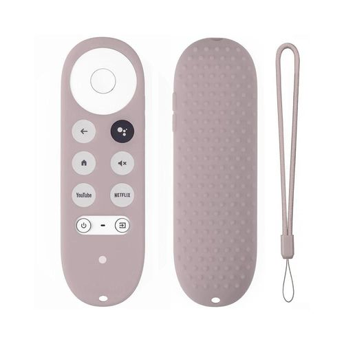 Coque en silicone souple antidérapante pour télécommande Chromecast. coque de protection pour télécommande vocale Google TV 2020--Gris clair