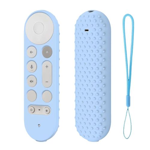 Étui de protection antidérapant en Silicone pour télécommande TV. housse de protection pour télécommande Google TV Streamer 4K--Luminous Bleu A