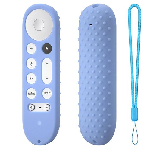 Housses de protection en silicone pour télécommande Google TV Streamer. 4K TV. Google Dean 3LE--Luminous Bleu