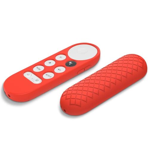 Étui de télécommande pour Google Chromecast Smart TV 2020. housse de protection en Silicone. Anti-chute. antidérapant. souple. pour télécommande TV--Rouge