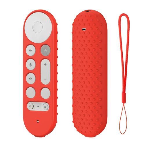 Étui de protection antidérapant en Silicone pour télécommande TV. housse de protection pour télécommande Google TV Streamer 4K--Rouge A