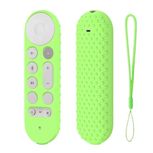 Étui de protection antidérapant en Silicone pour télécommande. manchon de protection pour télécommande. housse pour Google TV Streamer 4K--luminous Vert