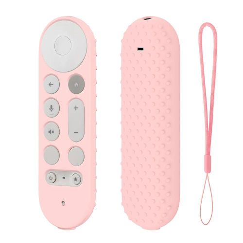 Étui de protection antidérapant en Silicone pour télécommande TV. housse de protection pour télécommande Google TV Streamer 4K--Rose A