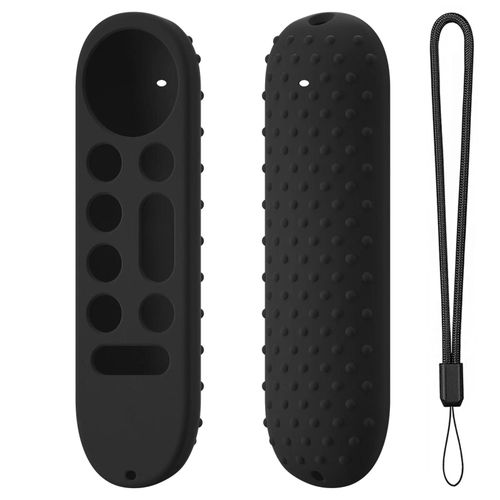 Coque en silicone souple pour télécommande Google TV 4K 2024. coque de protection avec lanière antidérapante pour télécommande vocale Smart TV--Noir