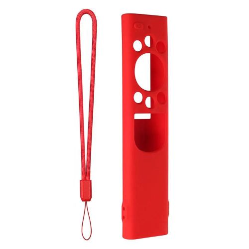 Housse de protection antichoc en Silicone pour télécommande. avec lanière. étui de protection pour Samsung BN59-01357A/01327A/01390A/01363A--Rouge