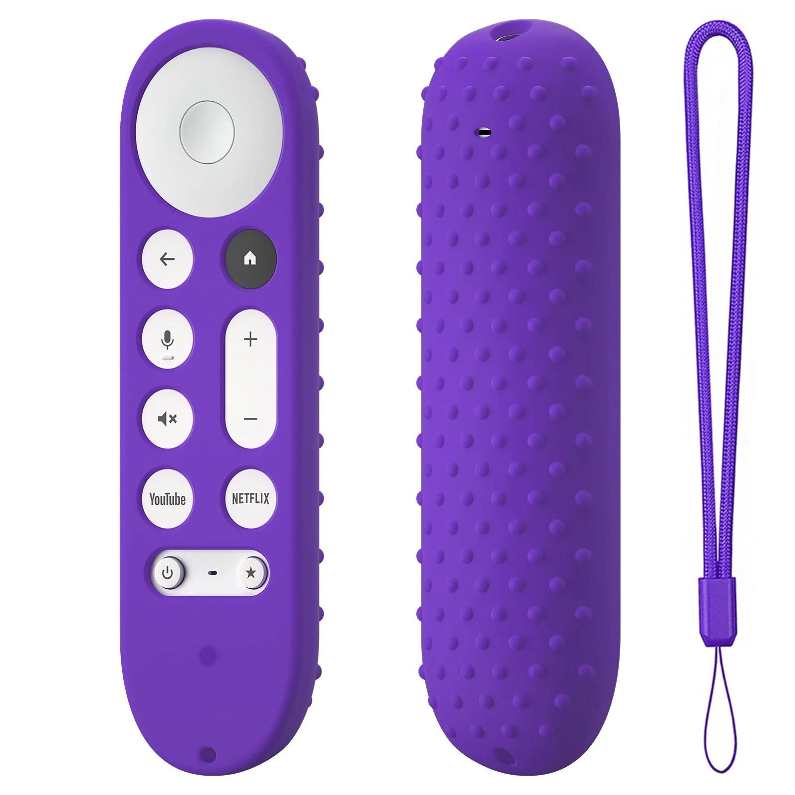 Housses de protection en silicone pour télécommande Google TV Streamer. 4K TV. Google Dean 3LE--Violet foncé