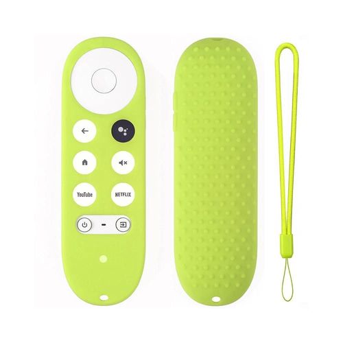 Coque en silicone souple antidérapante pour télécommande Chromecast. coque de protection pour télécommande vocale Google TV 2020--Luminous Vert