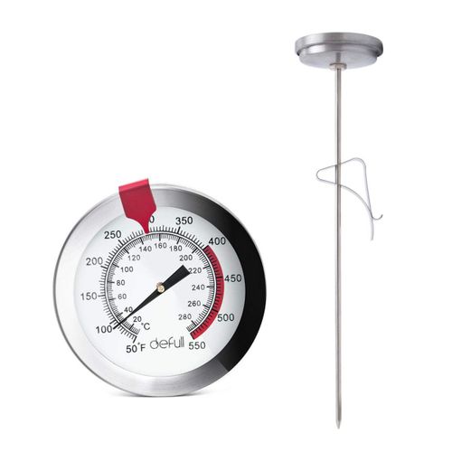 Kal-Thermomètre À Huile De Friture De 30,5 Cm Avec Clip À Lecture Instantanée, Thermomètre À Bonbons En Acier Inoxydable De 30,5 Cm, Thermomètre De Cuisson Pour Dinde, Barbecue, Grill