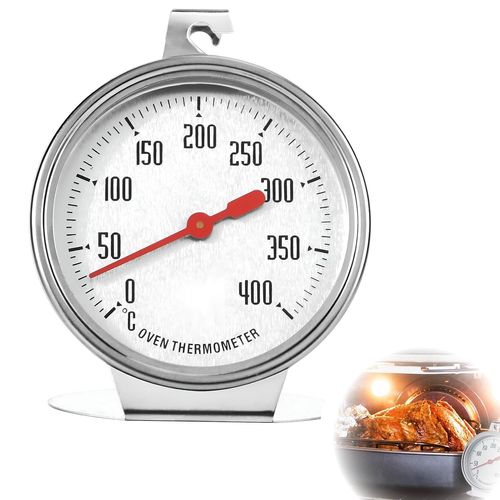 Kal-Thermomètre Pour Cuisinière Électrique, Thermomètre De Four Pour Four, Plage De Mesure De 0 °C À 400 °C, En Acier Inoxydable, Thermomètre De Four Pour Cuisinière À Gaz, Avec Grand Cadran Pour La