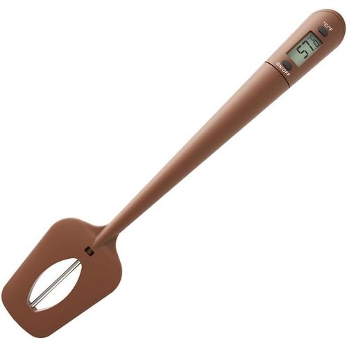 Kal-Thermomètre Spatule En Silicone 2 En 1, Outil Multifonction Couleur Café Pour La Pâtisserie, Plage De Température De -50 ¿ À 300 ¿/-58 ¿ À 572 ¿, Idéal Pour La Mesure Solide/Liquide/Granulaire