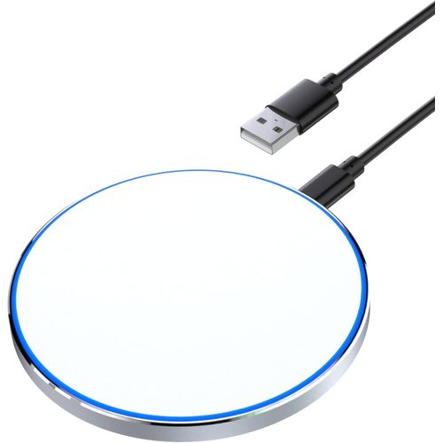 Kal-Chargeur Induction, Chargeur Sans Fil Portable Rapide À 20 W, Chargeur Sans Fil Pour Iphone 16/15/14/13/12 Serie, Compatible Samsung Argent