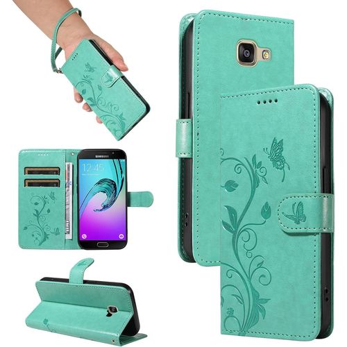 Kal-Coque Pour Samsung Galaxy Sm-A510 / A5 2016 - Étui Coque Antichoc Portefeuille Avec Porte Cartes, Pu Cuir Magnétique Boîtier En Silicone Et Protection De Caméra, Vert