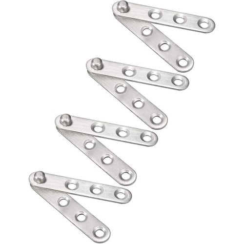 Lot de 4 charnières pivotantes en acier inoxydable, pivotantes à 360 degrés, 60 mm x 11 mm