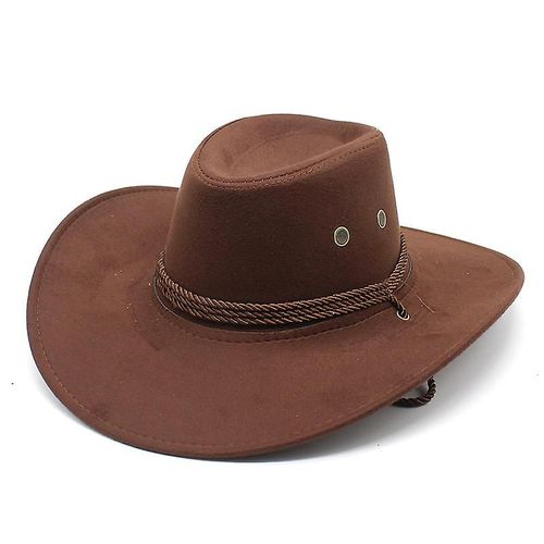 Chapeau De Cowboy, Chapeau De Soleil En Feutre Imitation Daim, Bonnet De Voyage Western, Protection Solaire Extérieure
