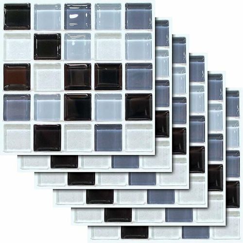 Carrelage autocollant 3D mosaïque, carrelage mural autocollant, carrelage autocollant étanche, 20 x 20 cm, carrelage mural décoratif pour cuisine et salle de bain