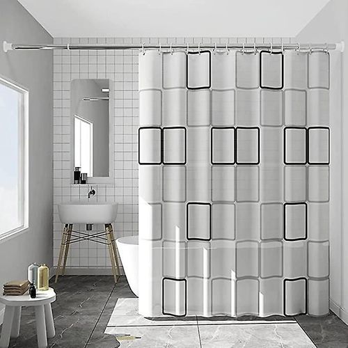 Rideau de douche imperméable avec crochets, doublure pour baignoire et salle de bain, 180 x 180 cm