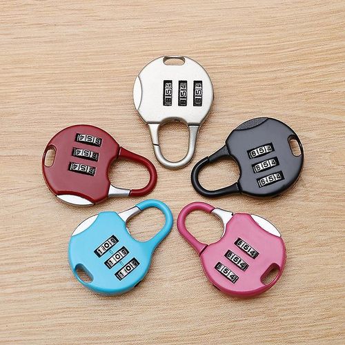 Lot de 5 mini-cadenas à code, mot de passe réinitialisable à 3 chiffres, couleur aléatoire