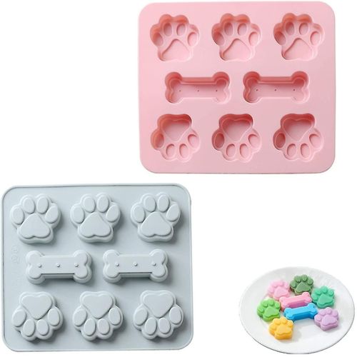 Lot De 2 Moules En Silicone En Forme De Pattes De Chien, De Chat, De Friandises Pour Chien, De Chocolat, De Glaces