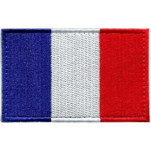 France 2 Pièces - 8 X 5 Cm - Airsoft Militaire Garçons Et Filles, Drapeau De La France, Motif Auto-Agrippant, Vêtements Brodés, Patch À Coudre