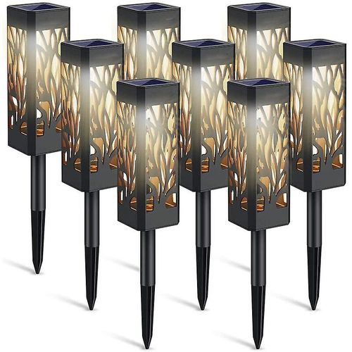 Lampes De Jardin À Énergie Solaire, 6 Pièces, Lanterne Solaire De Décoration De Jardin Avec Lumière Blanche Chaude, Lampe Solaire D'extérieur À Allumage/Extinction Automatique Étanche Ip65 Pour L'extérieur