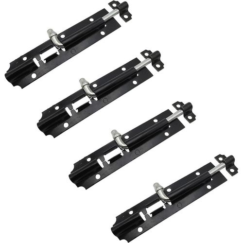 Loquet de porte coulissant en acier inoxydable, verrou coulissant noir, adapté aux cours et fenêtres (noir)