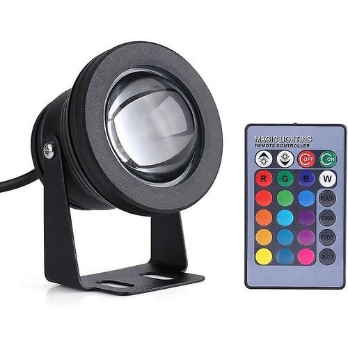 Lumière Sous-Marine, 10w 12v Rgb Led Étanche Multicolore Spot Lumière Étang Étang Aquarium Réglable Nuit Plongée Lampe Avec Télécommande, Super Lumineux F