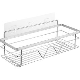 Support de gel douche pour salle de bain, étagère de douche, étagères de salle de bain en acier inoxydable, étagère de douche auto-adhésive sans perçage, organisateur de rangement mural antirouille (3)