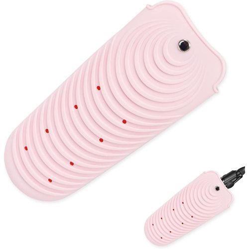 Housse de protection en silicone résistant à la chaleur pour fer à lisser, housse de protection antidérapante pour fer à friser et à lisser, support de tapis chauffant portable (rose)
