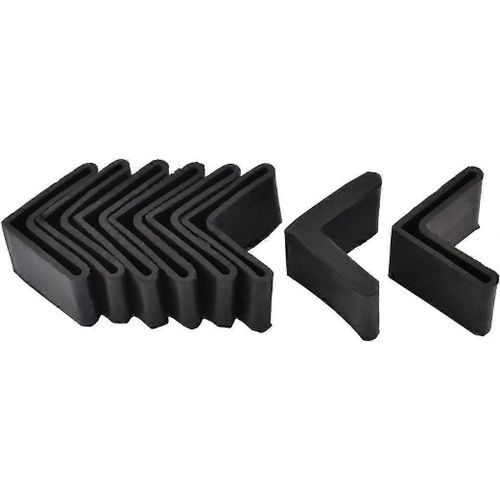 Lot De 10 Embouts De Pieds De Chaise En Fer, En Forme De L, Pour Meubles, Table, Protection D'angle En Caoutchouc, 50 X 50 Mm, Noir