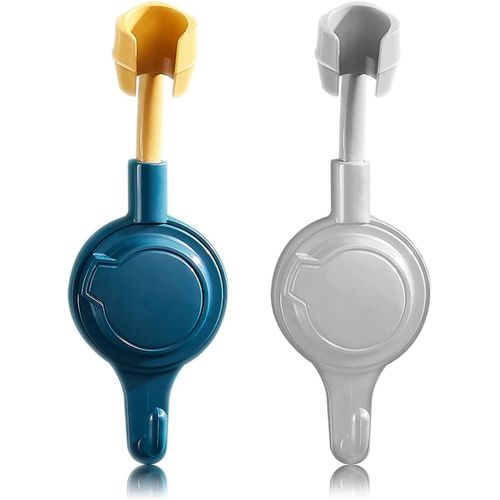 Lot de 2 supports de douche à ventouse rotatifs à 360°, grande capacité d'adsorption, fixation murale pour pommeau de douche, support mural réglable