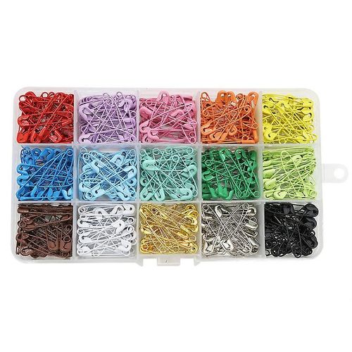 450 Épingles À Nourrice Colorées, Épingles À Nourrice Décorées, Épingles À Linge En Métal, Épingles Avec Boîte De Rangement, Pour Travaux Manuels, Bricolage, Couture, 15 Couleurs