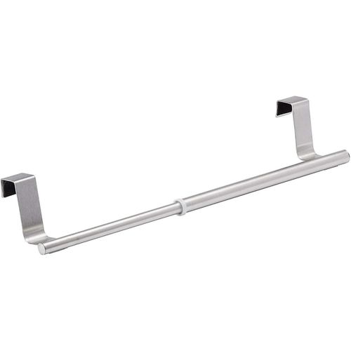 Porte-serviettes télescopique extensible suspendu en acier inoxydable Argent mat