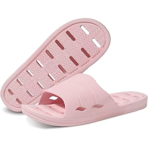 Chaussons De Douche Avec Trous De Drainage, Pantoufles De Salle De Bain À Séchage Rapide, Pantoufles De Salle De Sport, Pantoufles De Maison À Semelle Souple Et Bout Ouvert Pour Hommes Et Femmes 7-8