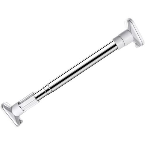 Barre de rideau de douche télescopique en caoutchouc, sans perçage, 50-80 cm, en acier inoxydable, pour armoire, baignoire, fenêtre, sèche-linge