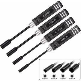 Jeu de tournevis 4 pièces, outil de maintenance multifonctionnel, comprenant un tournevis hexagonal de 4,0/5,5/7,0/8,0 mm, adapté aux voitures RC et aux hélicoptères RC -
