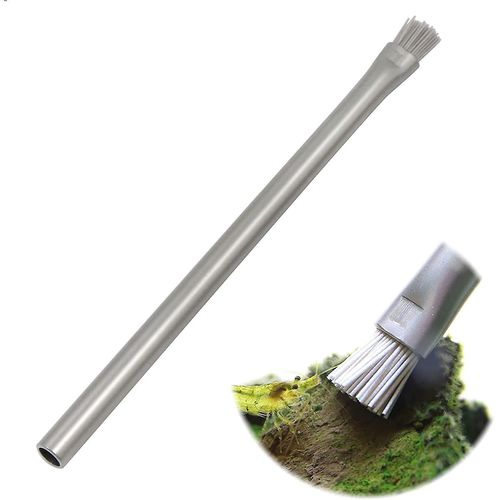 Brosse De Nettoyage D'algues Et De Gravier - Outil Multifonction En Acier Inoxydable Pour Aquariums, Accessoires Pour Aquariums En Verre, 15 Cm, Argenté
