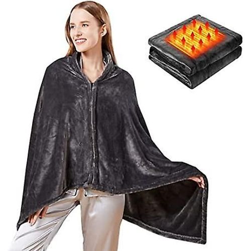 Couverture chauffante électrique, 150 x 85 cm, couverture chauffante en flanelle, chauffage rapide et 3 réglages de chaleur, douce et confortable, chauffage alimenté par USB, lavable en machine