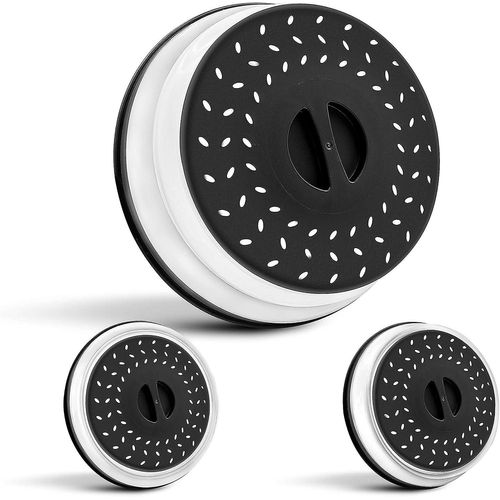 Housse de protection pour micro-ondes 1 pièce - Sans BPA - Housse de protection 3 en 1 pour micro-ondes - Housse anti-vapeur rétractable et fonction passoire - Accessoire pour lave-vaisselle
