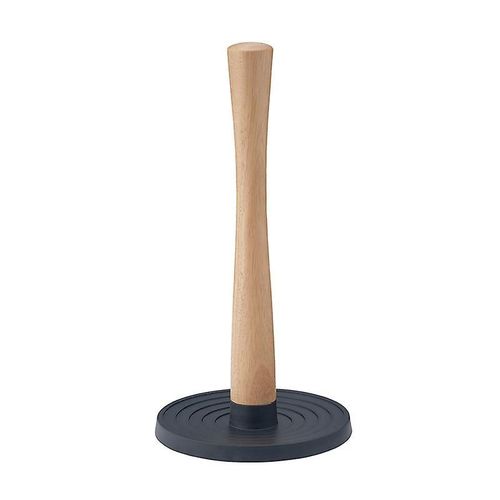 Distributeur d'essuie-tout ROLL-IT - Porte-essuie-tout - Porte-essuie-tout en bois, base en plastique, fond antidérapant - Accessoire de cuisine en caoutchouc de qualité