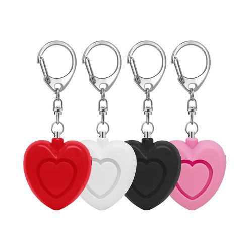Alarme personnelle ¿ Porte-clés d'alarme personnelle en forme de c?ur pour femmes et enfants, sirène puissante de 130 dB, lot de 4
