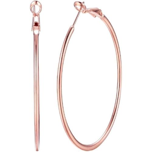 Boucles D'oreilles Créoles En Or Jaune 14 Carats Et Argent Pour Femmes Et Filles, Créoles Rondes Hypoallergéniques, Minimalistes, Idéales Pour Les Oreilles Sensibles, Idéales Pour Un Anniversaire Ou Une Meilleure Amie.