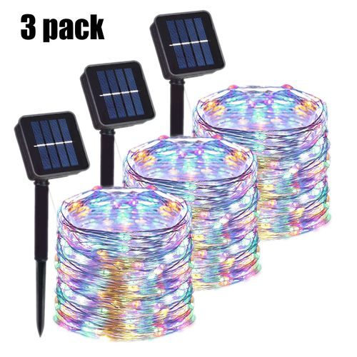 32m/22m/12m/7m Solaire Led Lumière Extérieure Led Lampe Solaire Jardin Extérieur Fée Guirlande Décor De - Multicolor 3pc-32m 300led