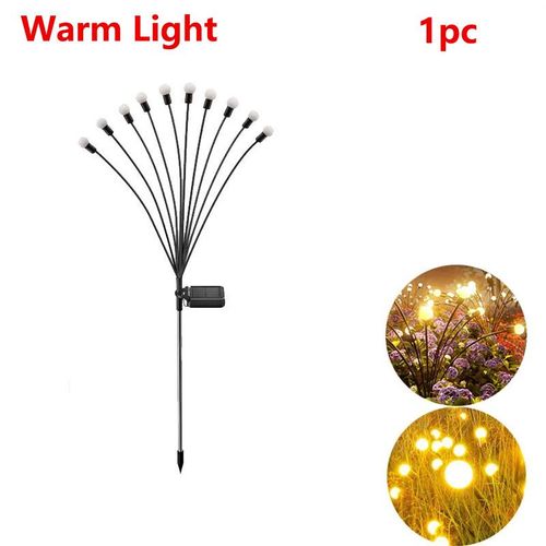 Lampes De Jardin Solaires À Led,6/8/10 Led,62 Lucioles,Décoration De Jardin Extérieur,Lumières De Paysage,Feux-Warm Light 1pc-8led-B