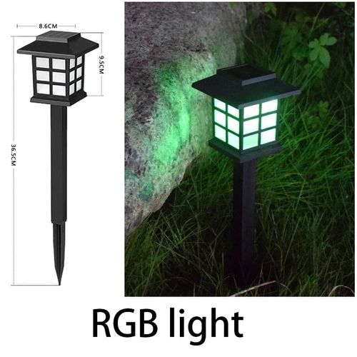 Lampes De Pelouse Solaires Étanches À Led,Extérieur,Ip65,Décoration De Lampe Solaire Pour Jardin,Passerelle,Chemin- Rgb Light-4pcs