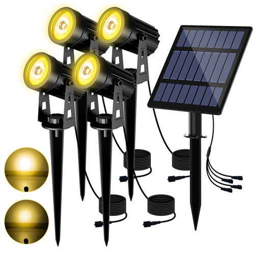 Projecteur Solaire Extérieur À Led,Applique Murale,Lumière De Jardin,Étanche Ip65,3000k,Rvb- Blanc Chaud