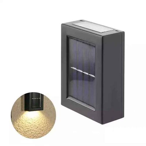 Spot Lumineux Solaire Haut Et Bas,Imperméable,Éclairage D'extérieur,Applique Murale,Idéal Pour La Rue Ou Comme - Warm White-2pcs